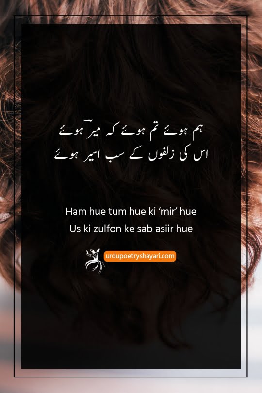 poetry on hairs in urdu